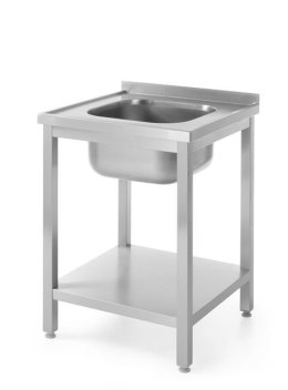 Stół z jednym zlewem z półką - skręcany 600x600x(H)850mm