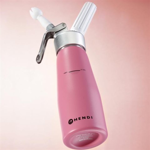 Syfon do bitej śmietany, 0,5L, Pastelowy różowy, 80x(H)260mm