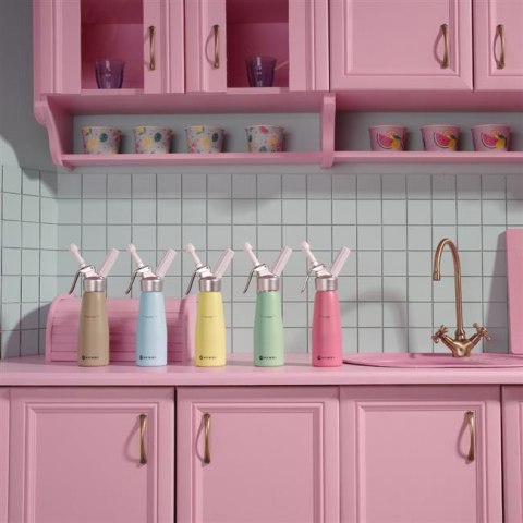 Syfon do bitej śmietany, 0,5L, Pastelowy różowy, 80x(H)260mm