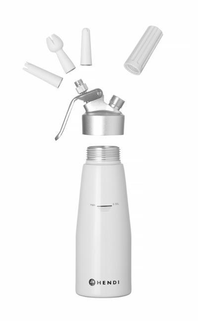 Syfon do bitej śmietany, biały 0,5L, 80x(H)260mm