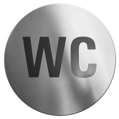 Tabliczka informacyjna samoprzylepna - WC ⌀75mm
