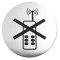 Tabliczka informacyjna samoprzylepna - zakaz używania telefonów komórkowych ⌀75mm