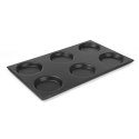 Forma blacha aluminiowa GN 1/1, z okrągłymi formami i powłoką nieprzywierającą 530x325