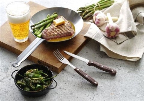 Widelec do steków - 6 szt., brązowy, 6 szt., (L)200mm