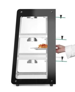 Witryna grzewcza nastawna, czarny, 220-240V/500W, 472x447x(H)775mm