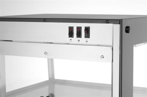 Witryna grzewcza nastawna, czarny, 220-240V/500W, 472x447x(H)775mm