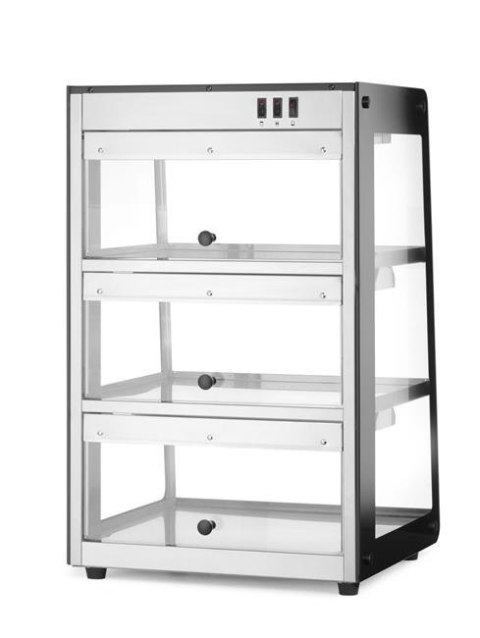 Witryna grzewcza nastawna, czarny, 220-240V/500W, 472x447x(H)775mm