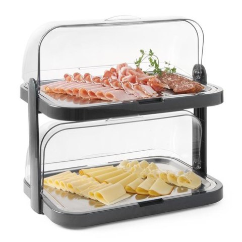 Witrynka chłodząca roll-top Duo UNIQ , HENDI, Podwójna, czarny, 480x355x(H)480mm