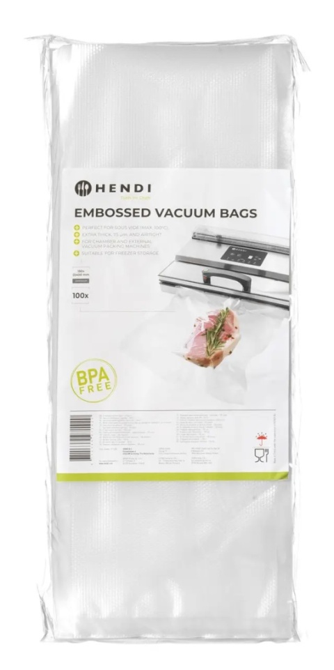 Worki moletowane do gotowania sous vide, 100 szt., 150x400mm