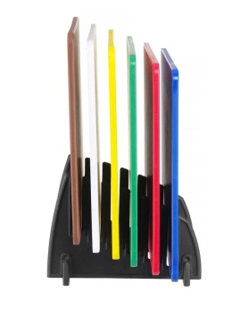 Zestaw 6 desek do krojenia HACCP ze stojakiem, HENDI, 6 szt.