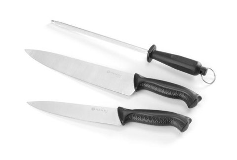 Zestaw noży z ostrzałką, HENDI, czarny, (L)380mm