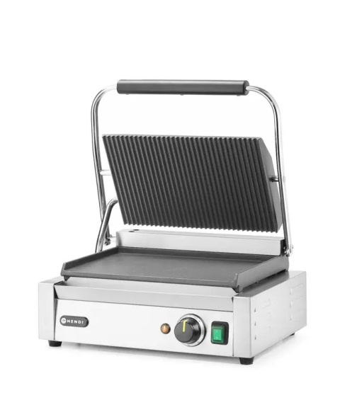 Grill kontaktowy Panini góra ryflowana, dół gładki 430x375x(H)216mm