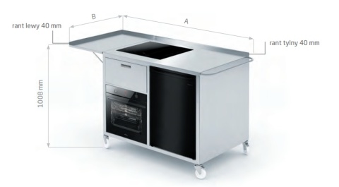 Mobilna kuchnia MINI - indukcja, lodówka, piekarnik, szuflada