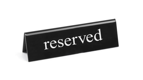 Tabliczka informacyjna "Reserved" 130x30x(H)38mm